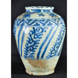 Persian Ceramic Vase Qajar Period Circa 19th Century