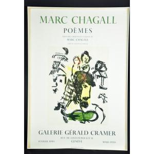 Affiche d'Exposition Marc Chagall Galerie Gérald Cramer Genève 1970