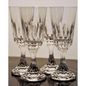 Baccarat , Service "assas" , quatre verres à eau 