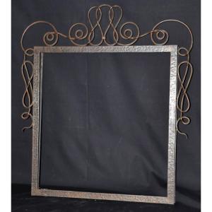 Wrought Iron Mirror Frame Signed Michel Zadounaisky Circa 1930