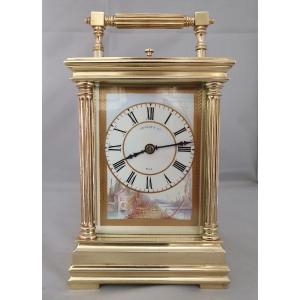 Carriage Clock Tiffany & Cie Paris Ring Travel Clock + Box Sèvres Enamel