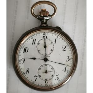 Longines Chronograph Pocket Watch In Steel 