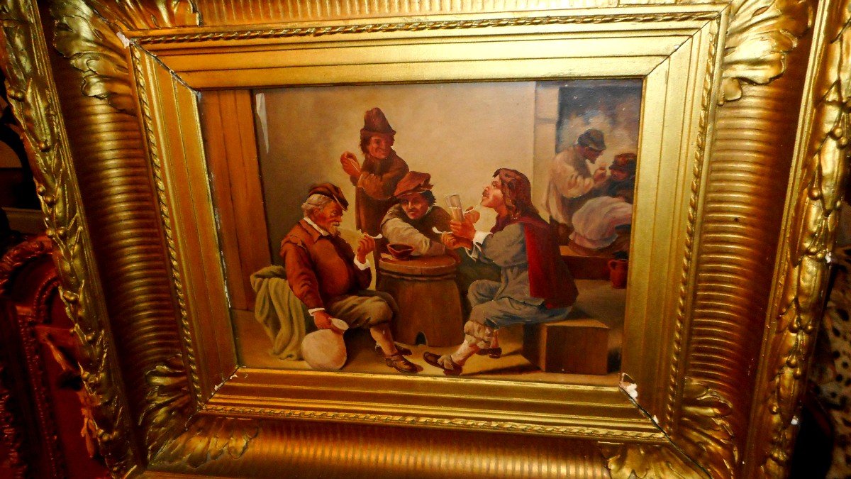 Pair Of 19th Century Interior Scene Paintings-photo-3