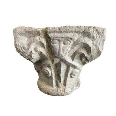 Romanesque  Capital Decorated With Masks