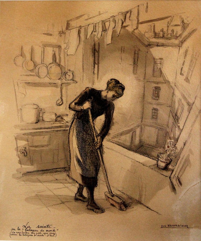 "la Sainte" Luc BARBIER (1903-1989) Dessin Aquarellé