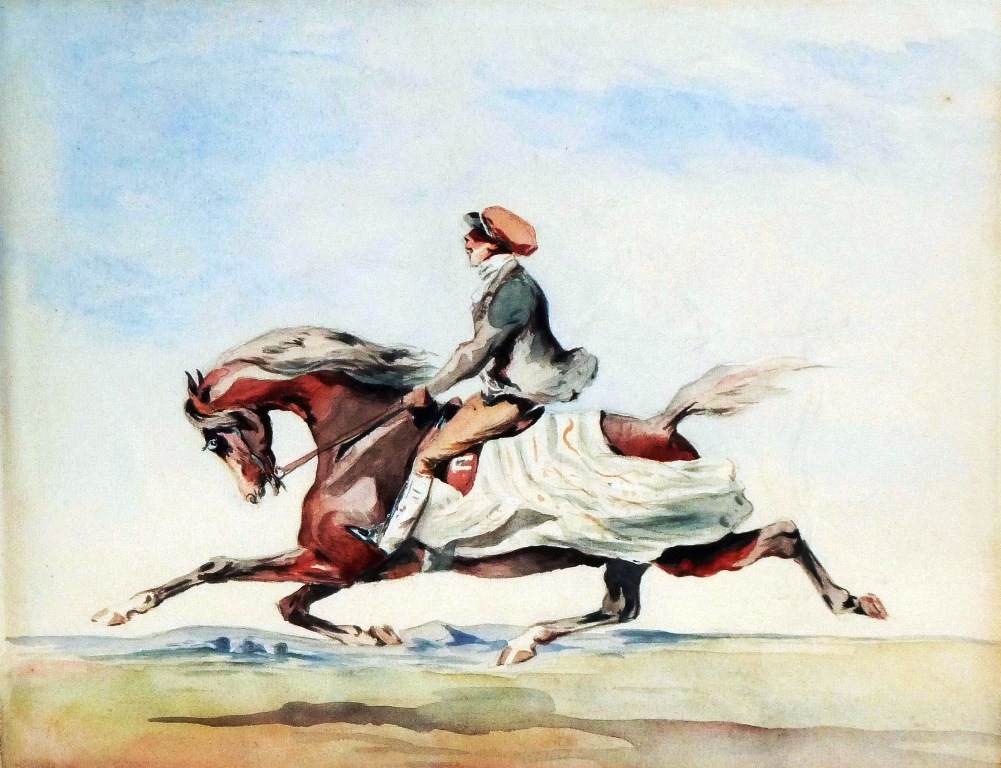 "Cavalier Au Galop" Xavier De Poret (1897-1975)