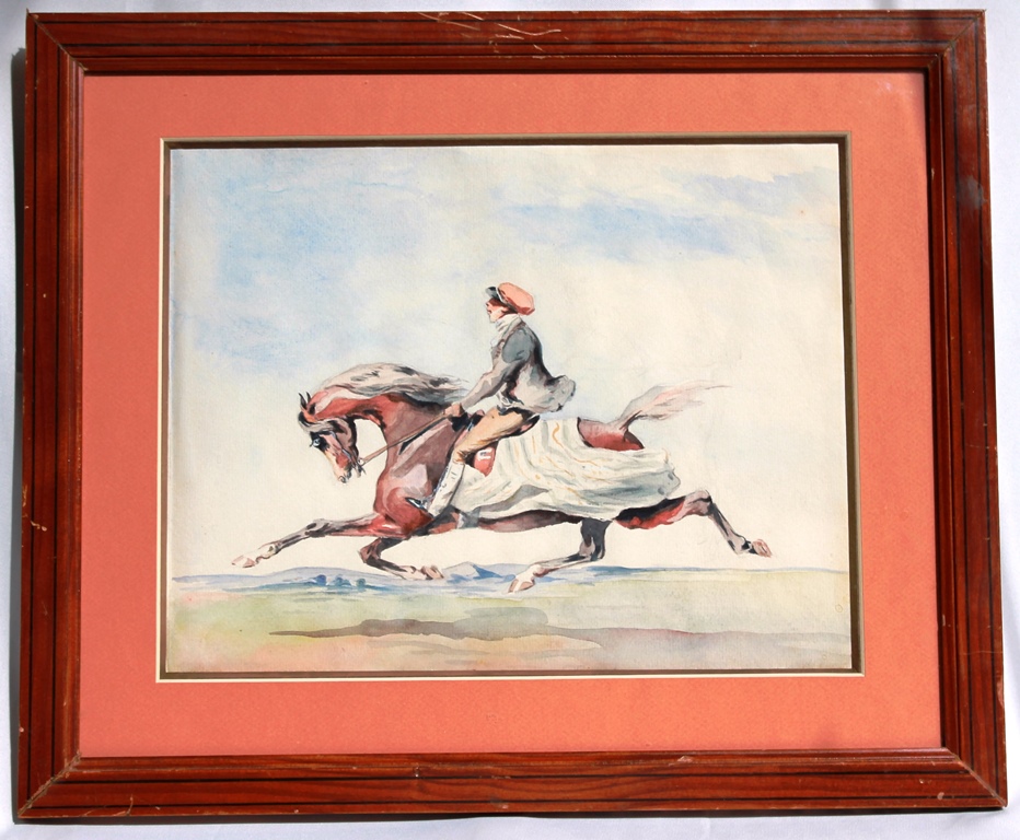 "Cavalier Au Galop" Xavier De Poret (1897-1975)-photo-2