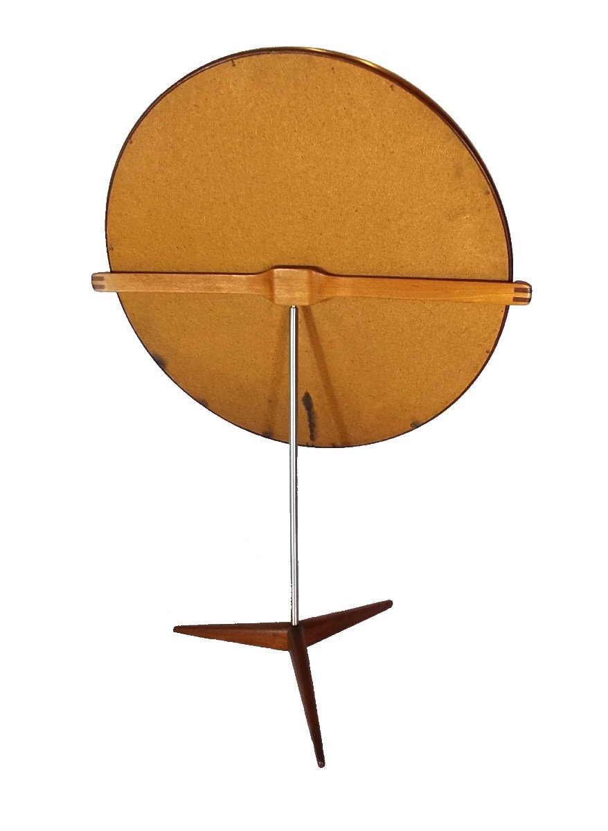 Scandinavian Table Mirror By Luxux (uno & Osten Kristiansson), 1960s.-photo-3