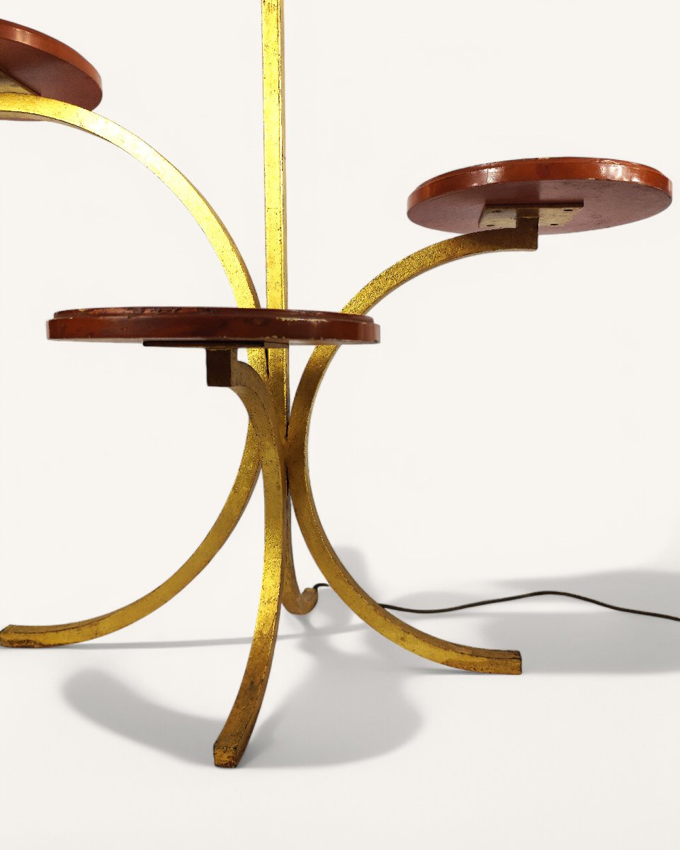 Floor Lamp With Lacquered Shelves By Robert Thibier-photo-2