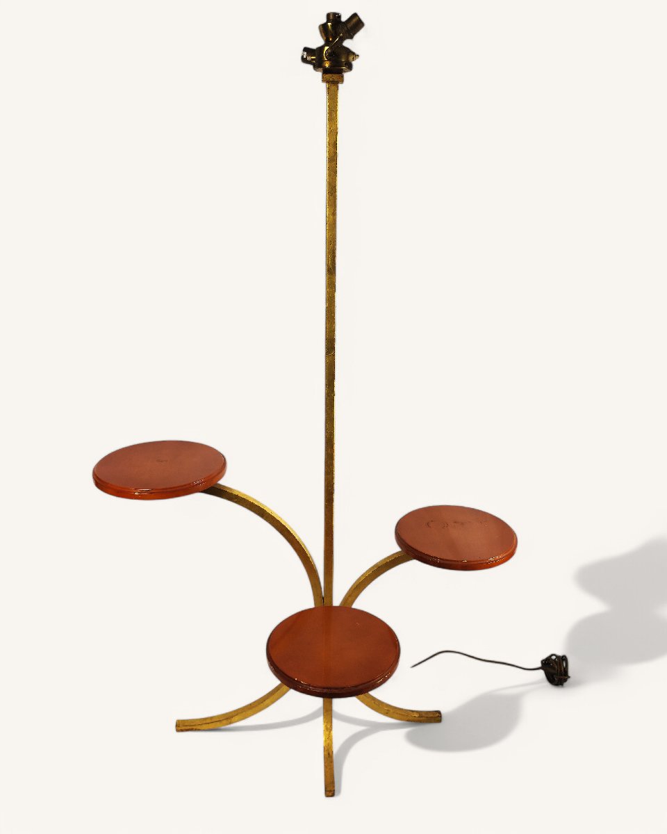 Floor Lamp With Lacquered Shelves By Robert Thibier-photo-4