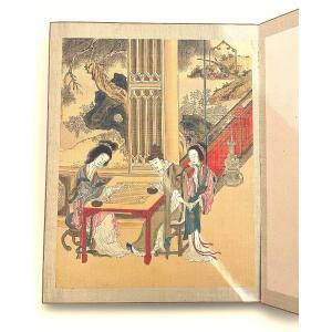 “Livre d’Oreillers” Chinois De 12 Peintures Erotiques, Dynastie Qing, XIXème Siècle