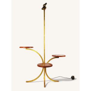 Floor Lamp With Lacquered Shelves By Robert Thibier