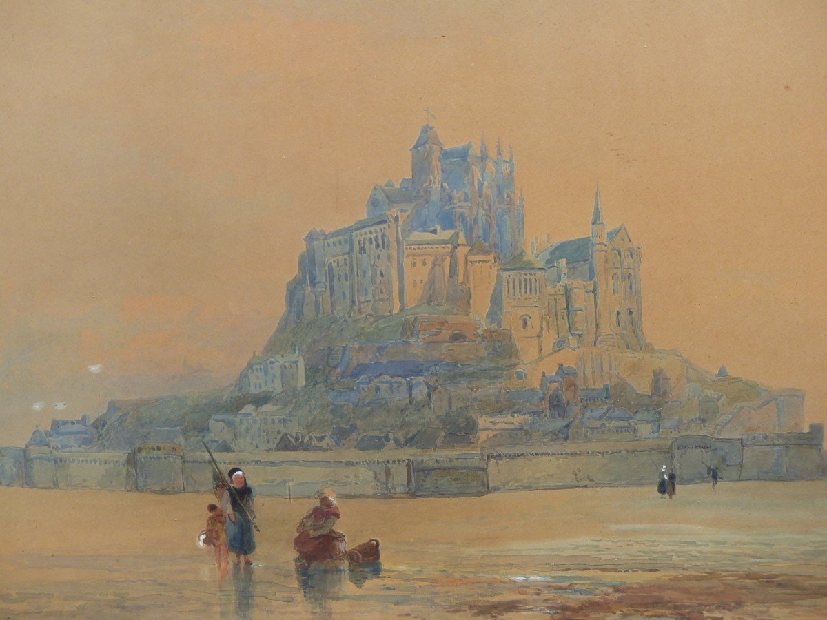 Victor De Walsh Jackson (xix) Watercolor "mont Saint Michel"  