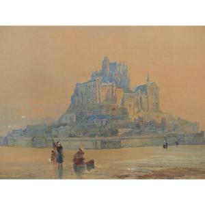 Victor De Walsh Jackson (XIX) Aquarelle"le Mont Saint Michel"  