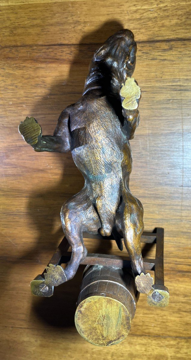 Animal Sculpture Of A Bulldog In Action, Bronze With Brown Patina, 19th Century-photo-2