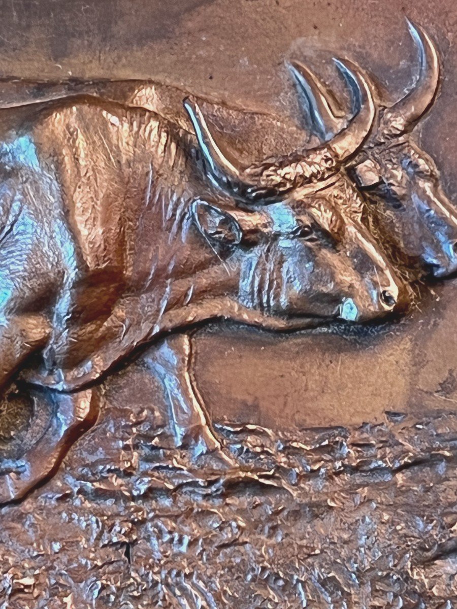 Plaque Bronze en Bas-Relief  Par  Isidore Bonheur, 19ème Siècles-photo-3