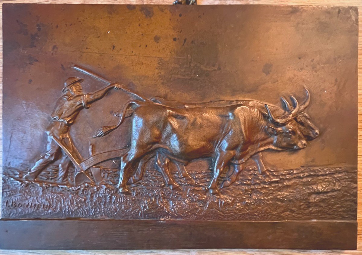 Bronze Plaque In Bas Relief By Isidore Bonheur, 19th Century