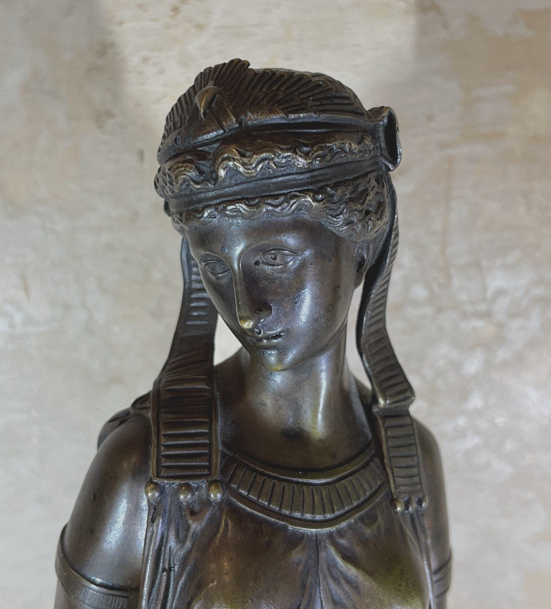 Bronze Sculpture Of Cleopatra 19th Century-photo-3