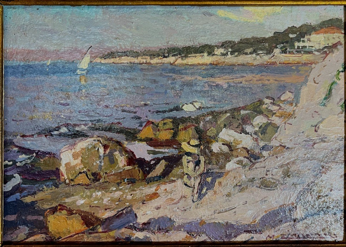 Painting Of Cassis Beach By Michel Zimmerman -photo-2