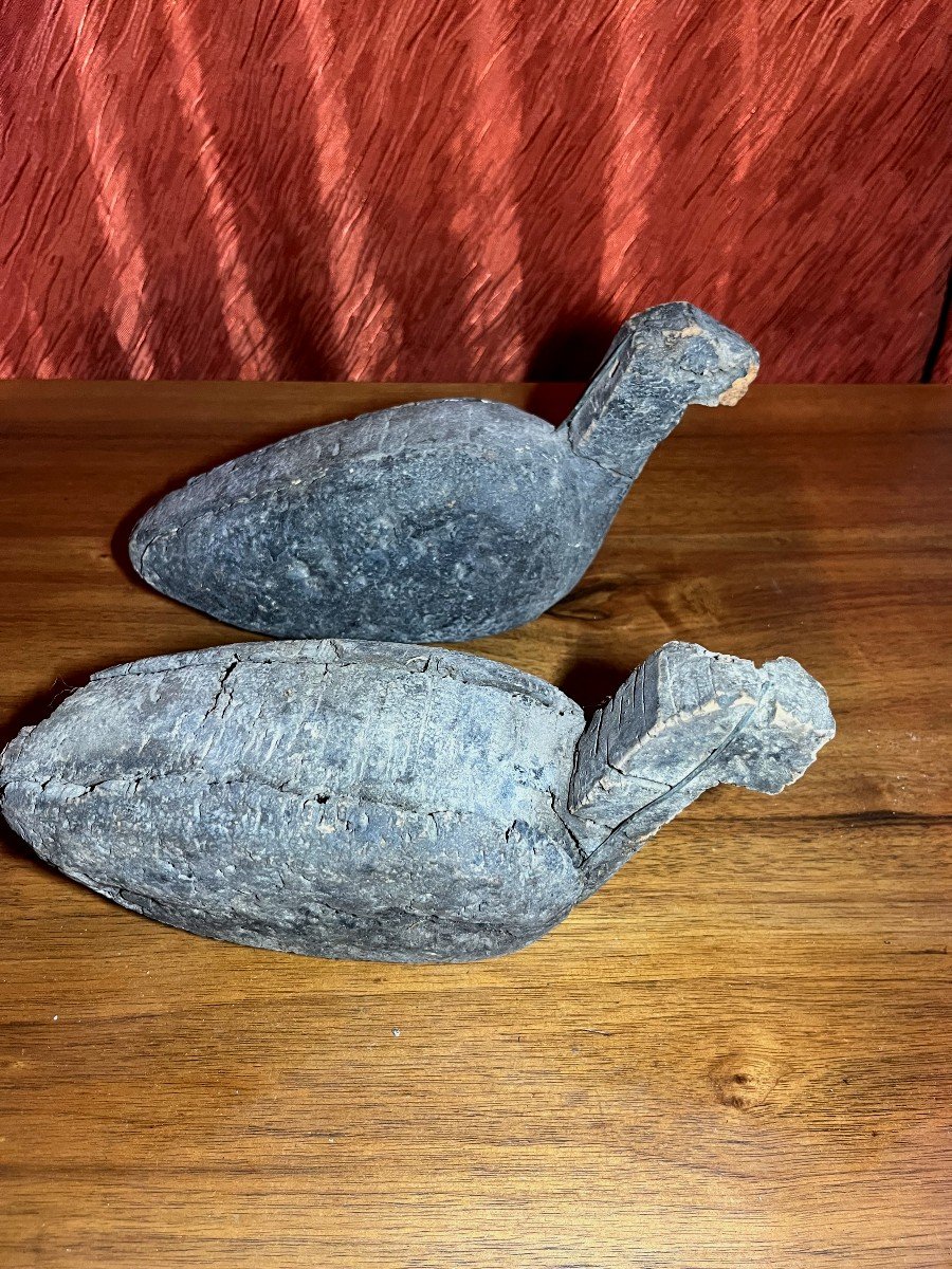 Set Of Two Hunting Decoys, Shapes, Lures, Chards