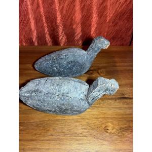 Set Of Two Hunting Decoys, Shapes, Lures, Chards