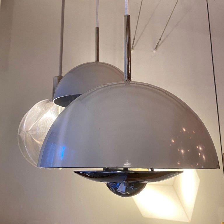 Pair Of Disderot Chrome Ceiling Lights-photo-1