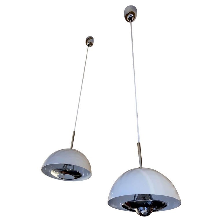 Pair Of Disderot Chrome Ceiling Lights