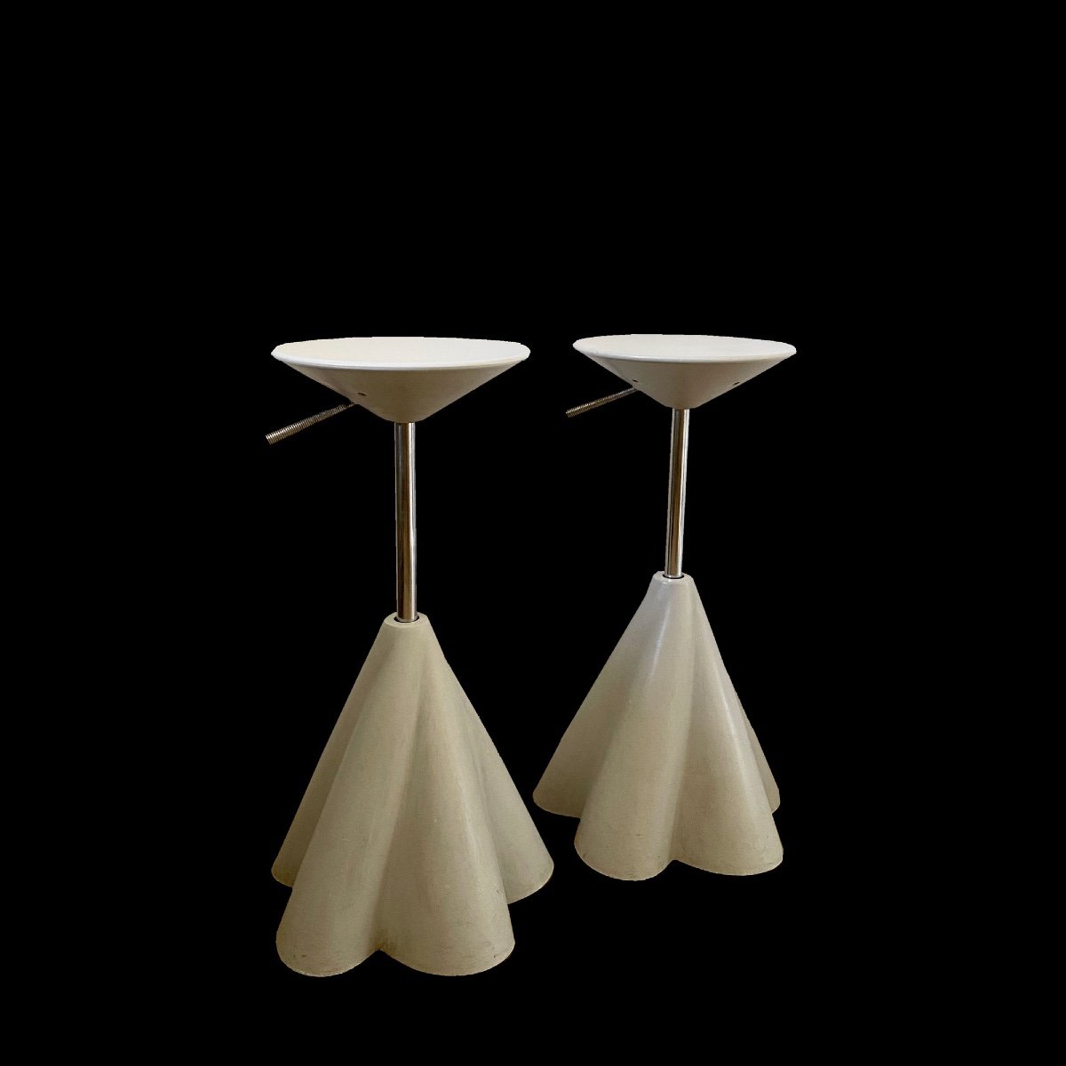 Rare Pair Of Swivel Stools By Philippe Starck - Paris/ l'Oréal 1989-photo-4