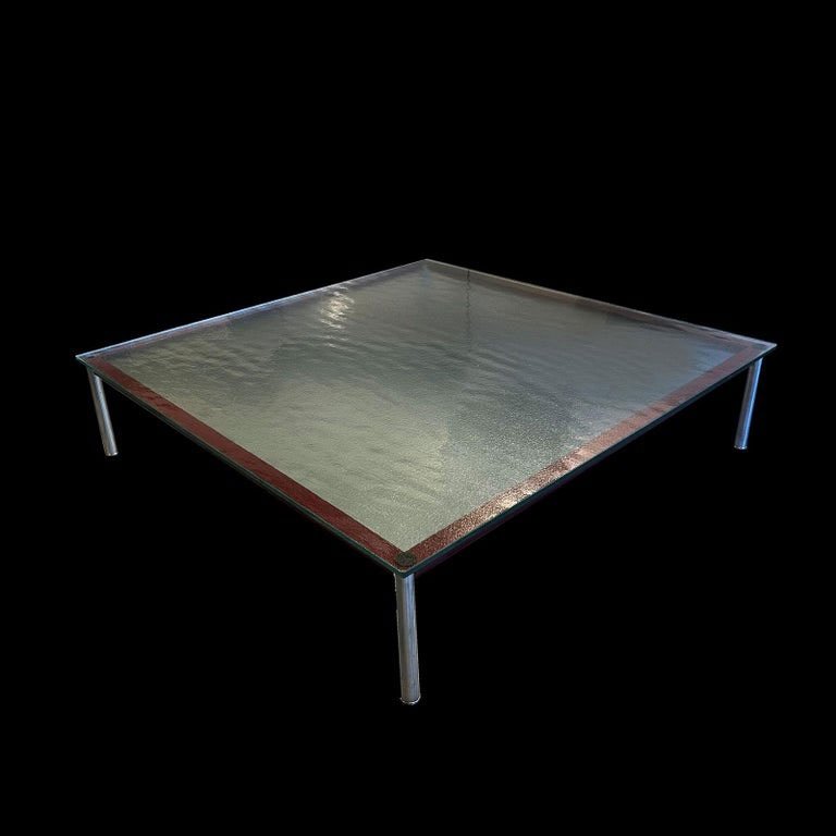 Vintage Coffee Table Model Lc10 In Lacquered Steel By Le Corbusier For Cassina, 1980-photo-3