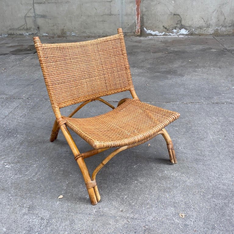 Joseph André Motte Rattan Sabre Chairs, 1954-photo-2