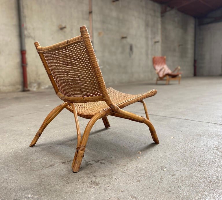 Joseph André Motte Rattan Sabre Chairs, 1954-photo-3