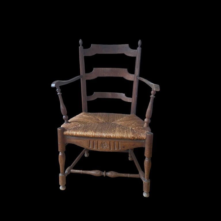 Provencal Straw Armchair From The 18th Century-photo-2