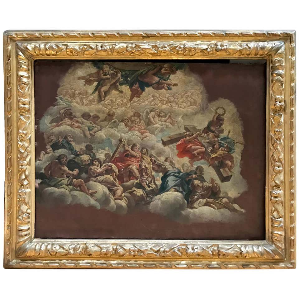 Tableau école Napolitaine XVII Allégorie à La Foie