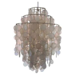 Mother-of-pearl Chandelier Verner Panton Fun 2md J. Lüber 1968