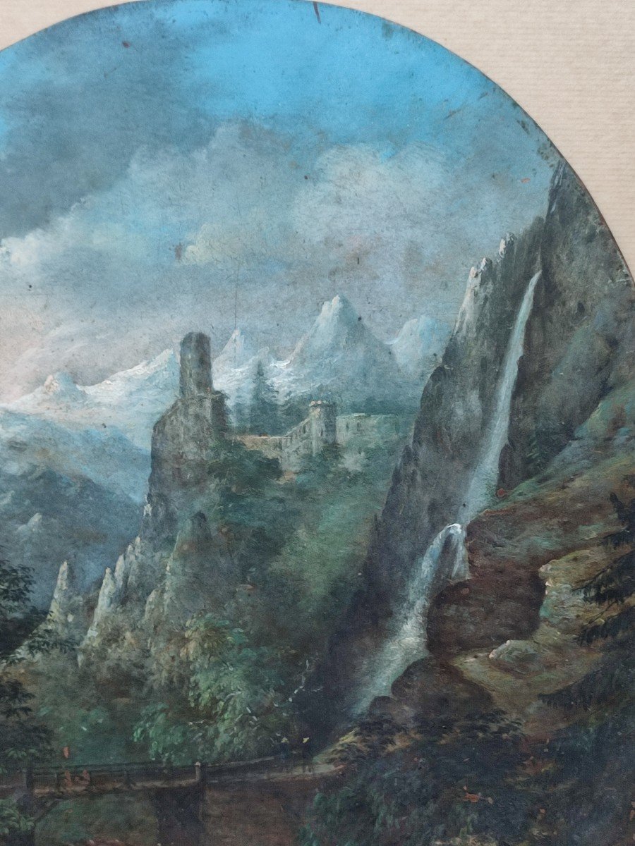 Fantasy Landscape. Oil On Copper 18th Century-photo-3