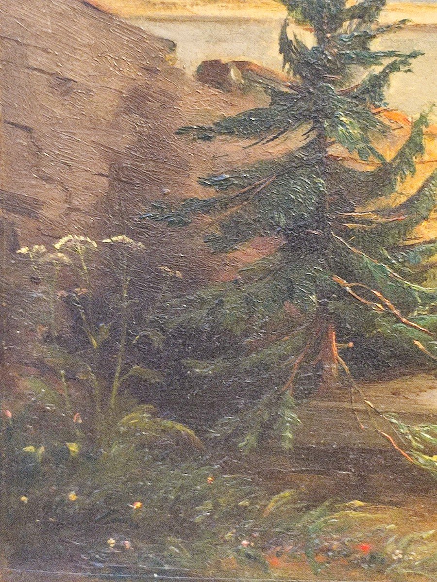 Tombeau d'Edouard De Villiers Par Jean Charles Langlois. Huile Sur Papier -photo-1