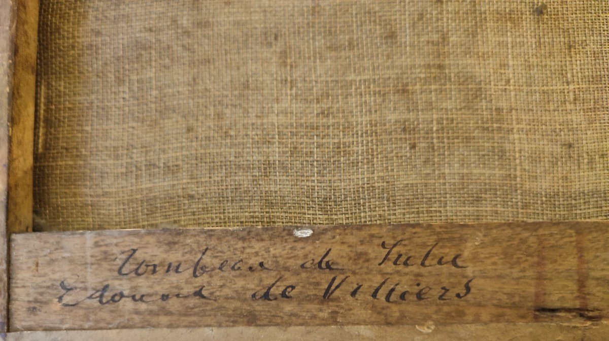 Tombeau d'Edouard De Villiers Par Jean Charles Langlois. Huile Sur Papier -photo-3