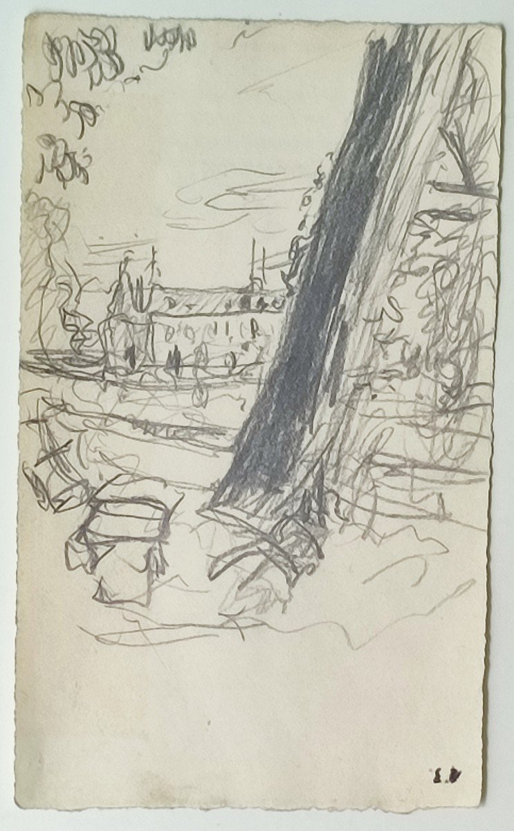 Edouard Vuillard. Le Château Des Clayes. Mine De Plomb vers 1926-photo-2