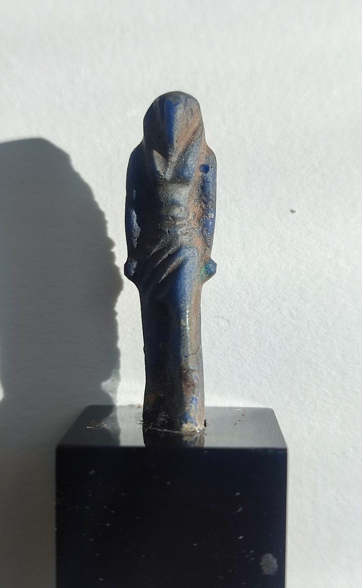 Horus . Pate De Verre Couleur lapis lazuli. Egypte  Basse Epoque.-photo-4