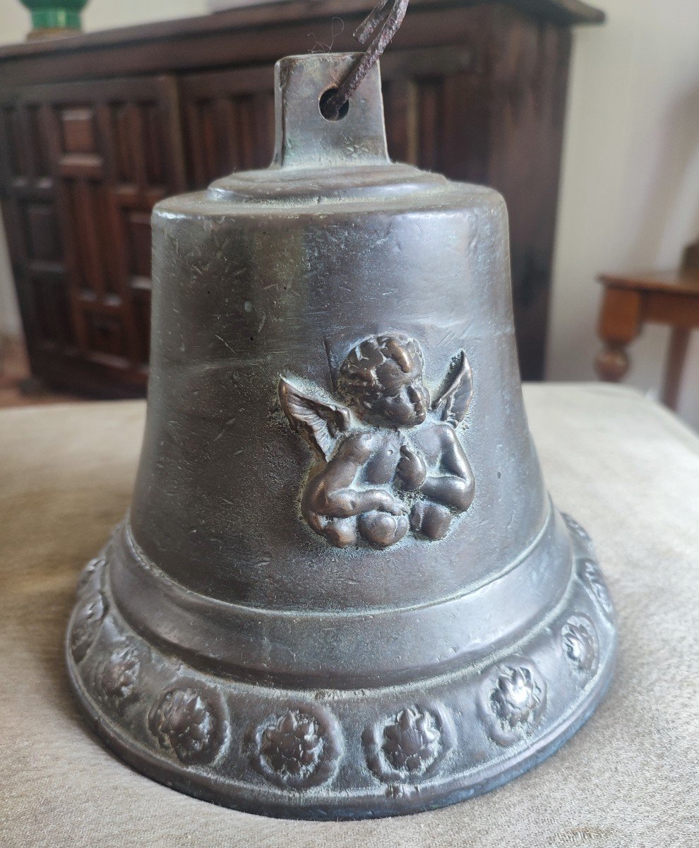 Cloche des anges pour Chapelle. Bronze. 18-19 ème Siècle -photo-2