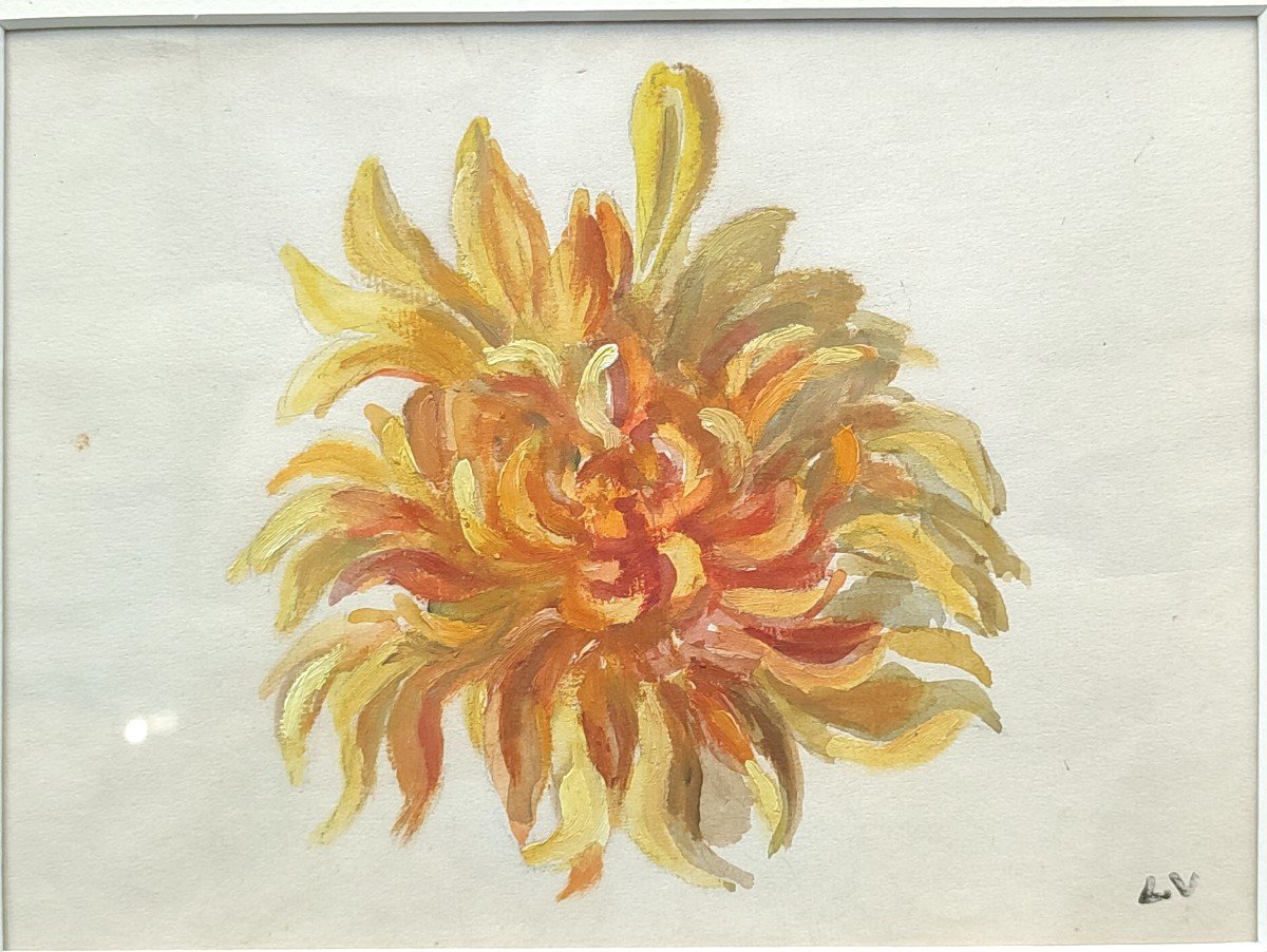 Louis Valtat. A Dahlia. Oil On Paper.