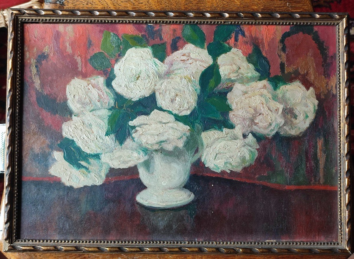 Le Bouquet de roses. Raymond Quibel, Vers 1920-photo-2