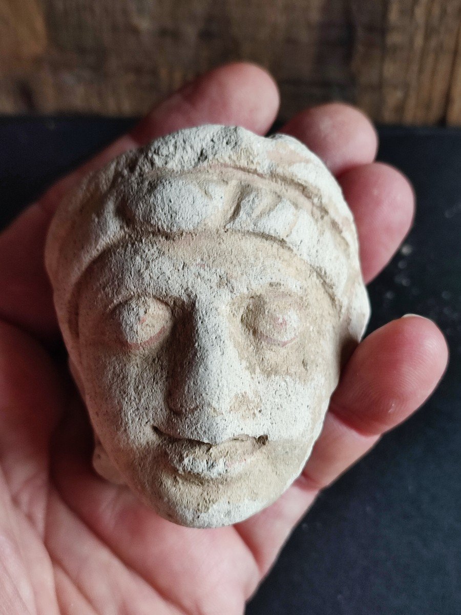 Petite Tête d'adorant. Gandhara, Greco- bouddhique du 3 ème Siècle -photo-2