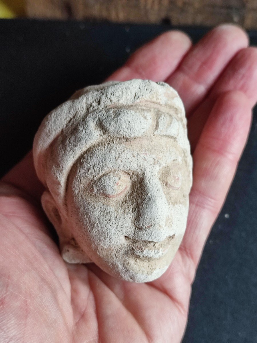 Petite Tête d'adorant. Gandhara, Greco- bouddhique du 3 ème Siècle -photo-4