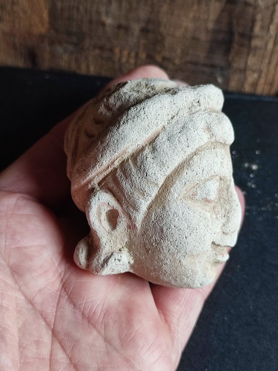 Petite Tête d'adorant. Gandhara, Greco- bouddhique du 3 ème Siècle -photo-5