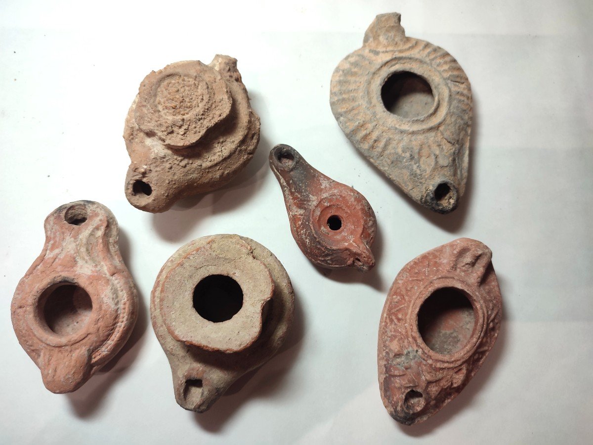 Sixaaaaaaaaaaaaaaaa Oil Lamps. Aleppo Region. 5th Century 