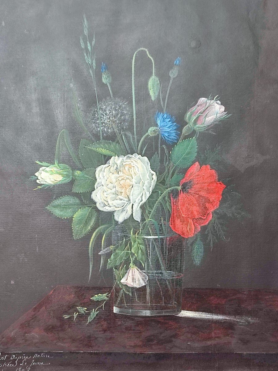 Fleur De Pissenlit Dans Un Bouquet. Gouache 1808.