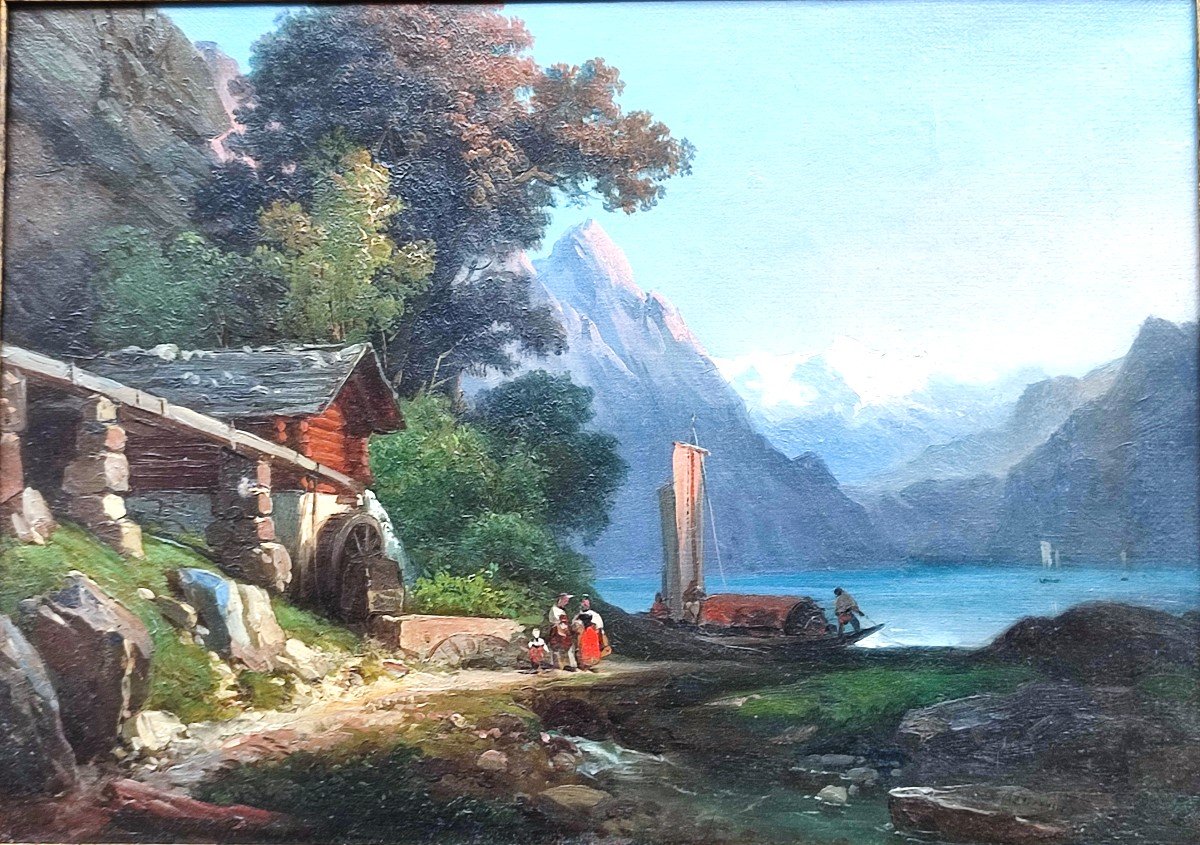 Jean Charles Remond. Paysage De Brienz, Canton De Berne, Suisse