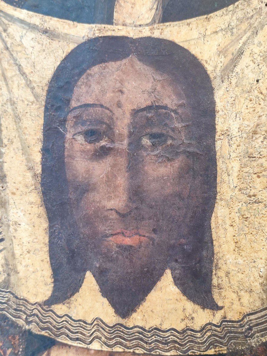 The Veil Of Saint Veronica. Painting On Gilded Cordoba Leather. 16-17th Century -photo-4