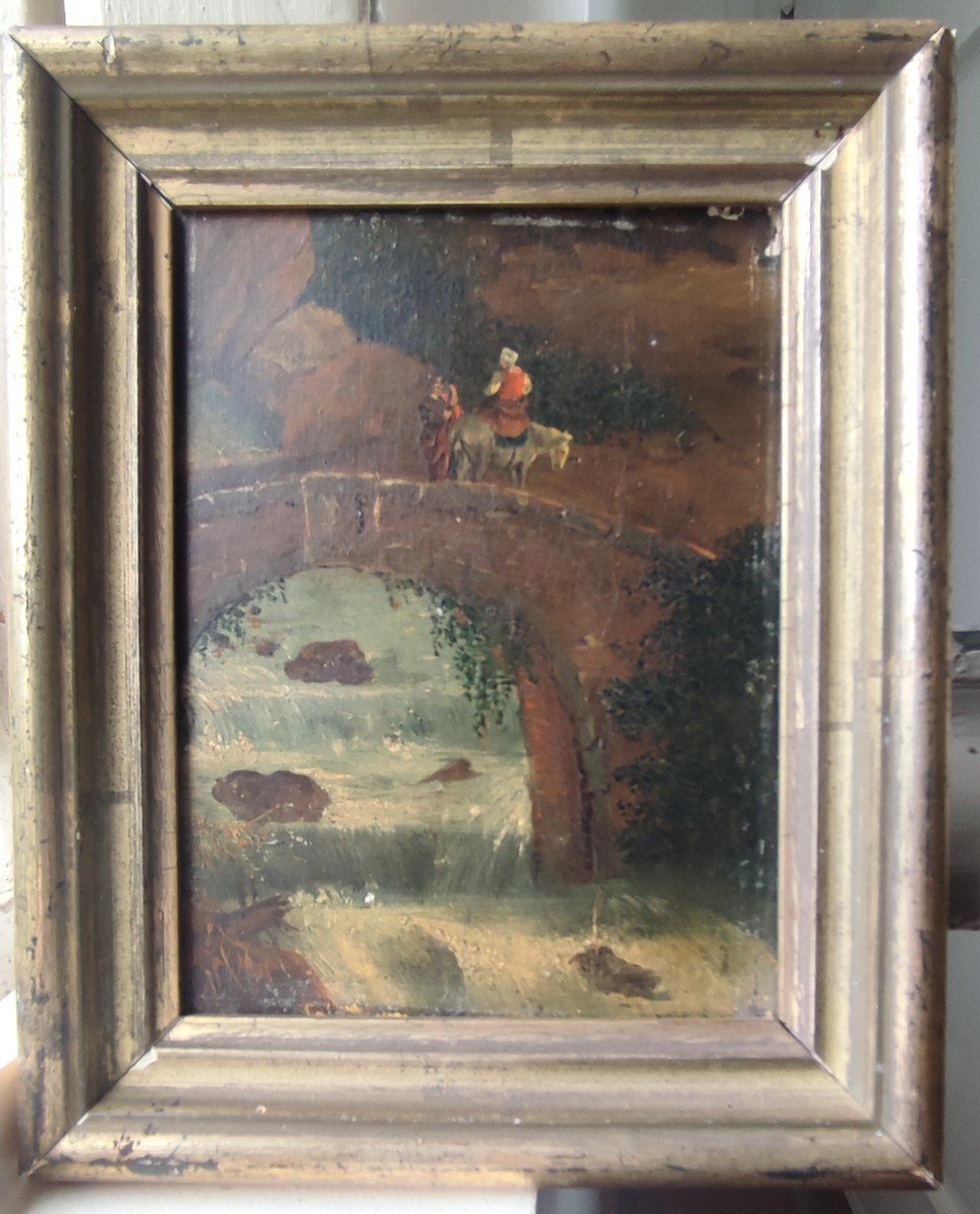 Personnages Sur Un Pont. 18 ème Siècle -photo-2